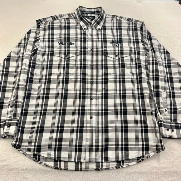 Jack Daniels Wrangler Button Western Shirt Plaid  Mens Sz XL Embroidered Logo - Picture 3 of 12